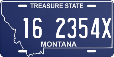 MT license plate 162354X