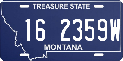 MT license plate 162359W