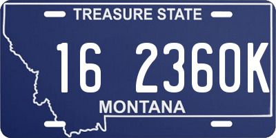 MT license plate 162360K