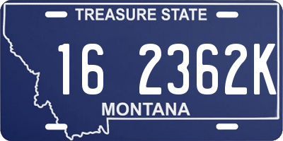 MT license plate 162362K