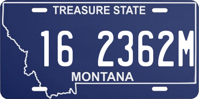 MT license plate 162362M