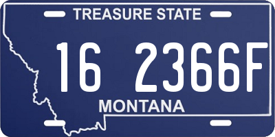 MT license plate 162366F