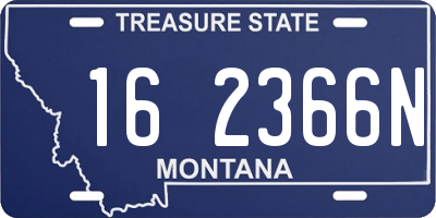 MT license plate 162366N
