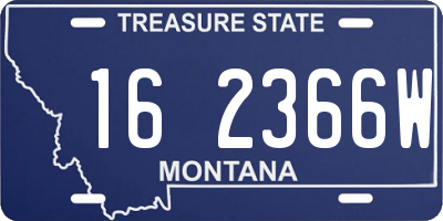 MT license plate 162366W