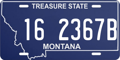 MT license plate 162367B