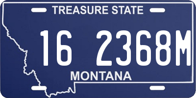 MT license plate 162368M