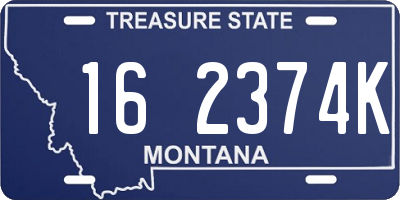 MT license plate 162374K