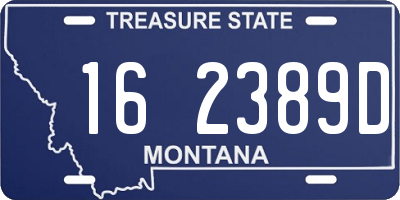 MT license plate 162389D