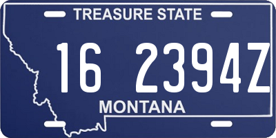 MT license plate 162394Z