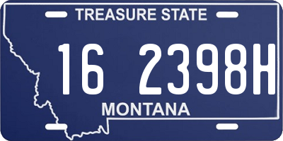 MT license plate 162398H