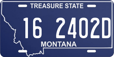 MT license plate 162402D