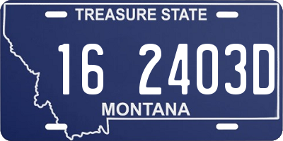 MT license plate 162403D