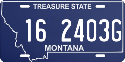 MT license plate 162403G
