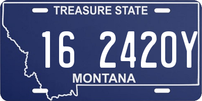 MT license plate 162420Y