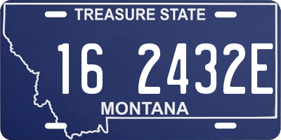 MT license plate 162432E