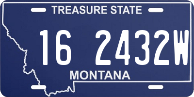 MT license plate 162432W