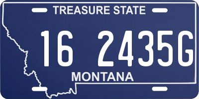 MT license plate 162435G
