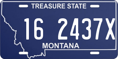 MT license plate 162437X