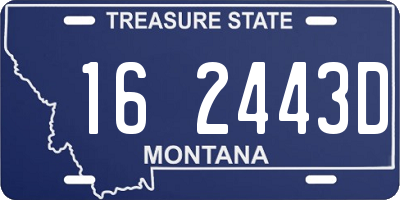 MT license plate 162443D