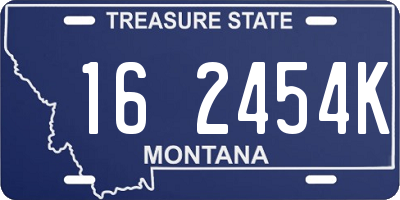 MT license plate 162454K