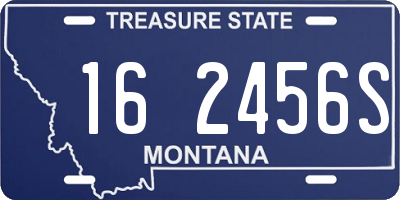 MT license plate 162456S