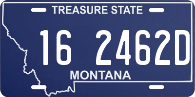 MT license plate 162462D