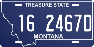 MT license plate 162467D