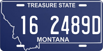 MT license plate 162489D
