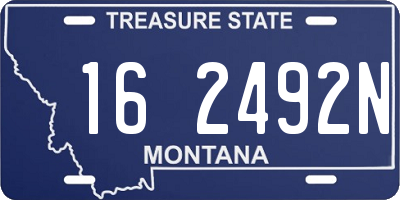 MT license plate 162492N