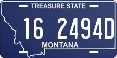 MT license plate 162494D