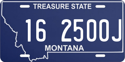MT license plate 162500J