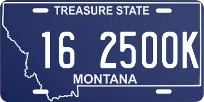 MT license plate 162500K