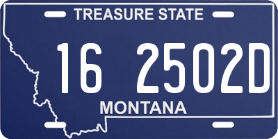 MT license plate 162502D
