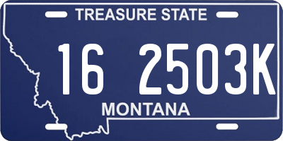 MT license plate 162503K