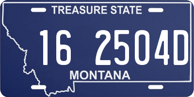 MT license plate 162504D
