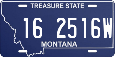 MT license plate 162516W