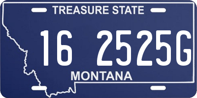 MT license plate 162525G