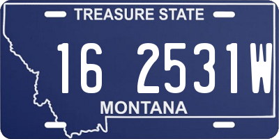 MT license plate 162531W