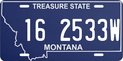 MT license plate 162533W