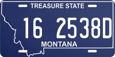 MT license plate 162538D