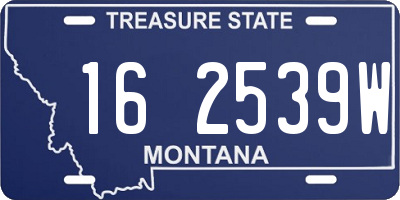 MT license plate 162539W