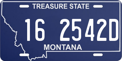 MT license plate 162542D