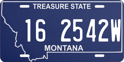 MT license plate 162542W