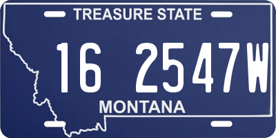 MT license plate 162547W