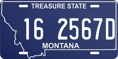 MT license plate 162567D