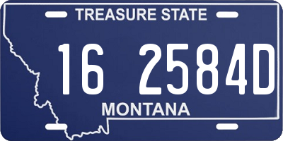 MT license plate 162584D
