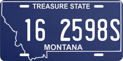 MT license plate 162598S