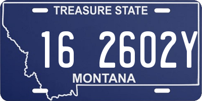 MT license plate 162602Y
