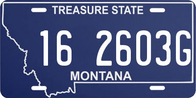 MT license plate 162603G