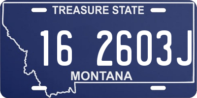 MT license plate 162603J